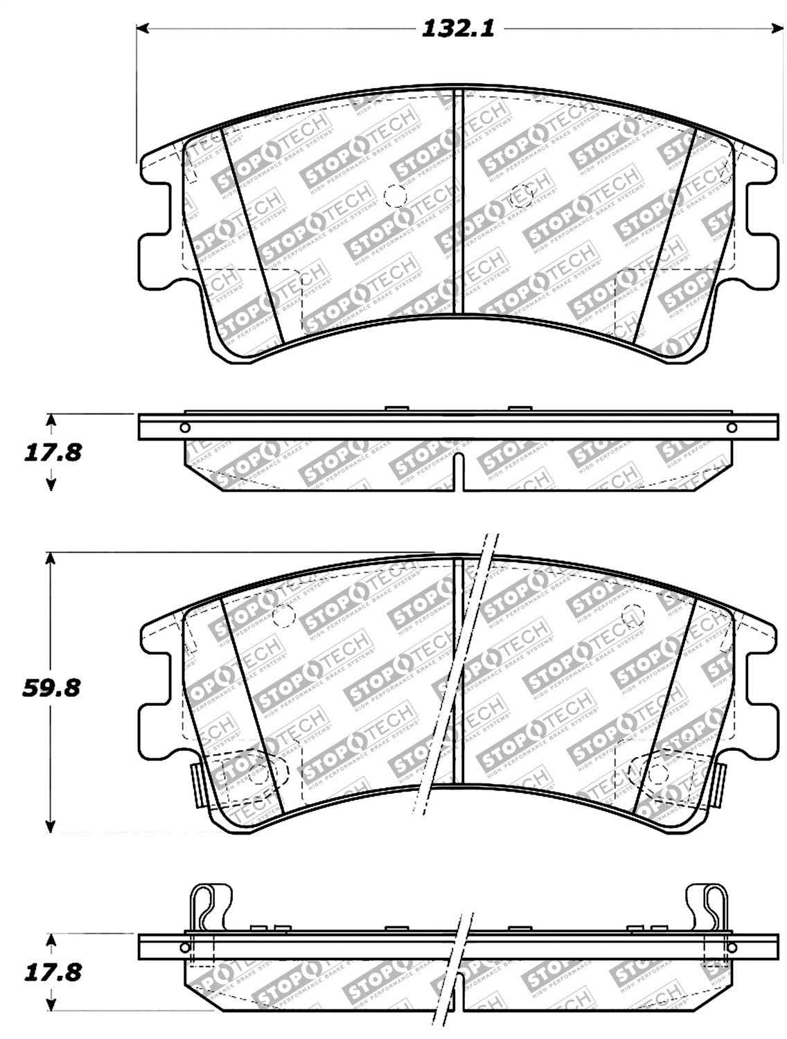 Brake Pads StopTech 305.09570 Street Select with Hardware