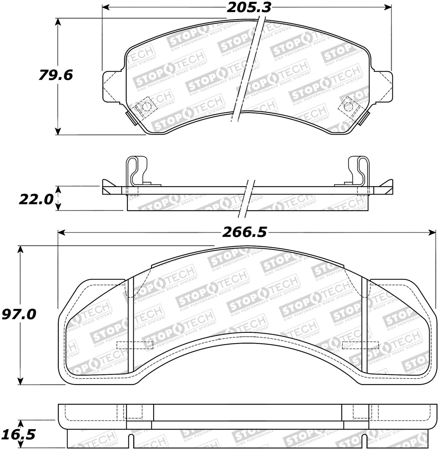 308.07170 StopTech Brake Pads Street with Shims