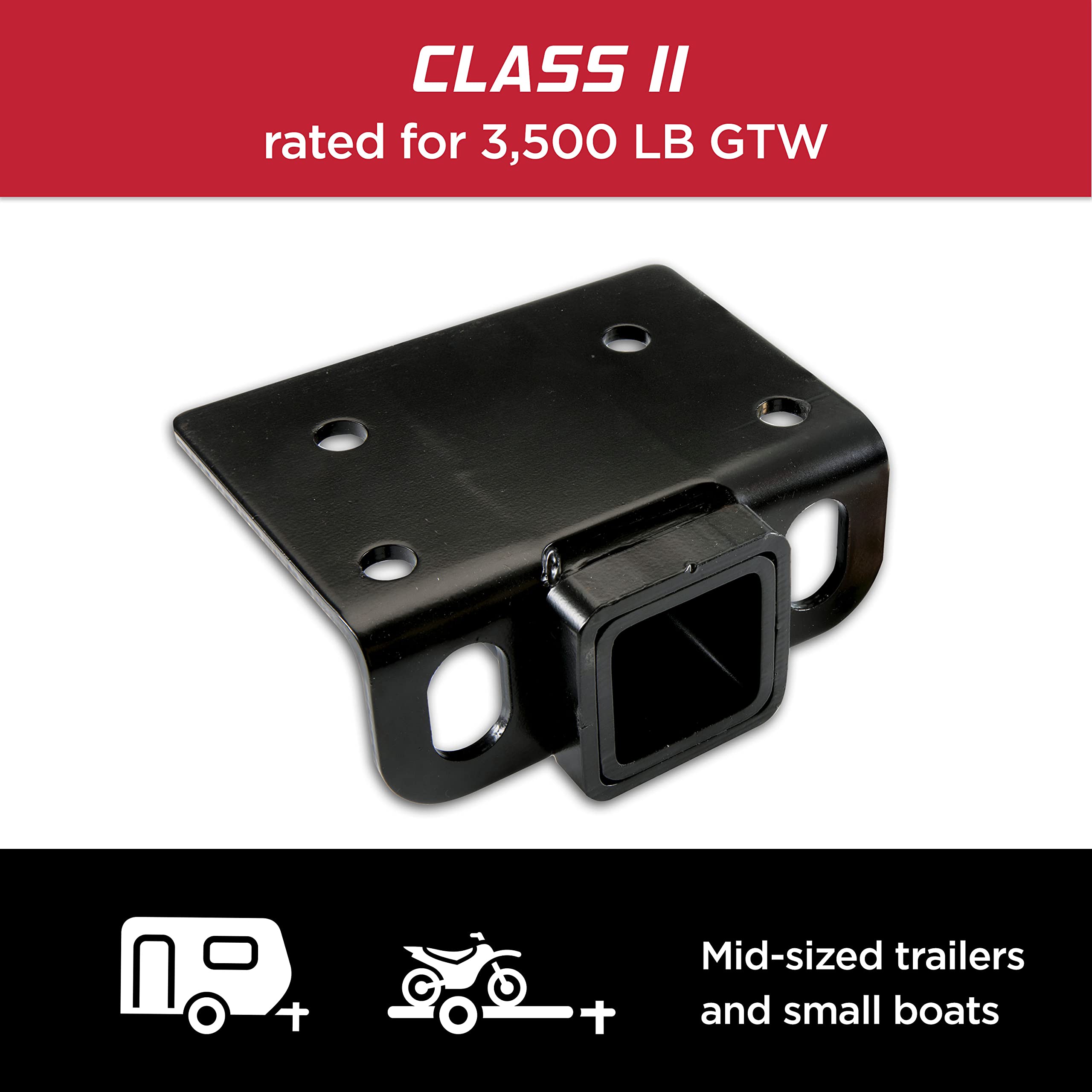 Class II TOWSMART, 2 in. Steel Step Bumper Receiver Hitch, 3,500 lb. Capacity
