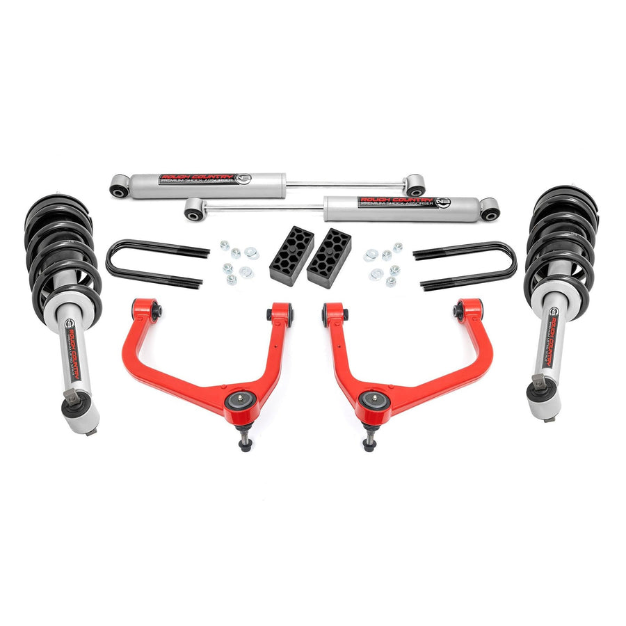 3.5" Rough Country Lift Kit w/N3 Struts for 22-25 Chevy Silverado 1500-28231RED
