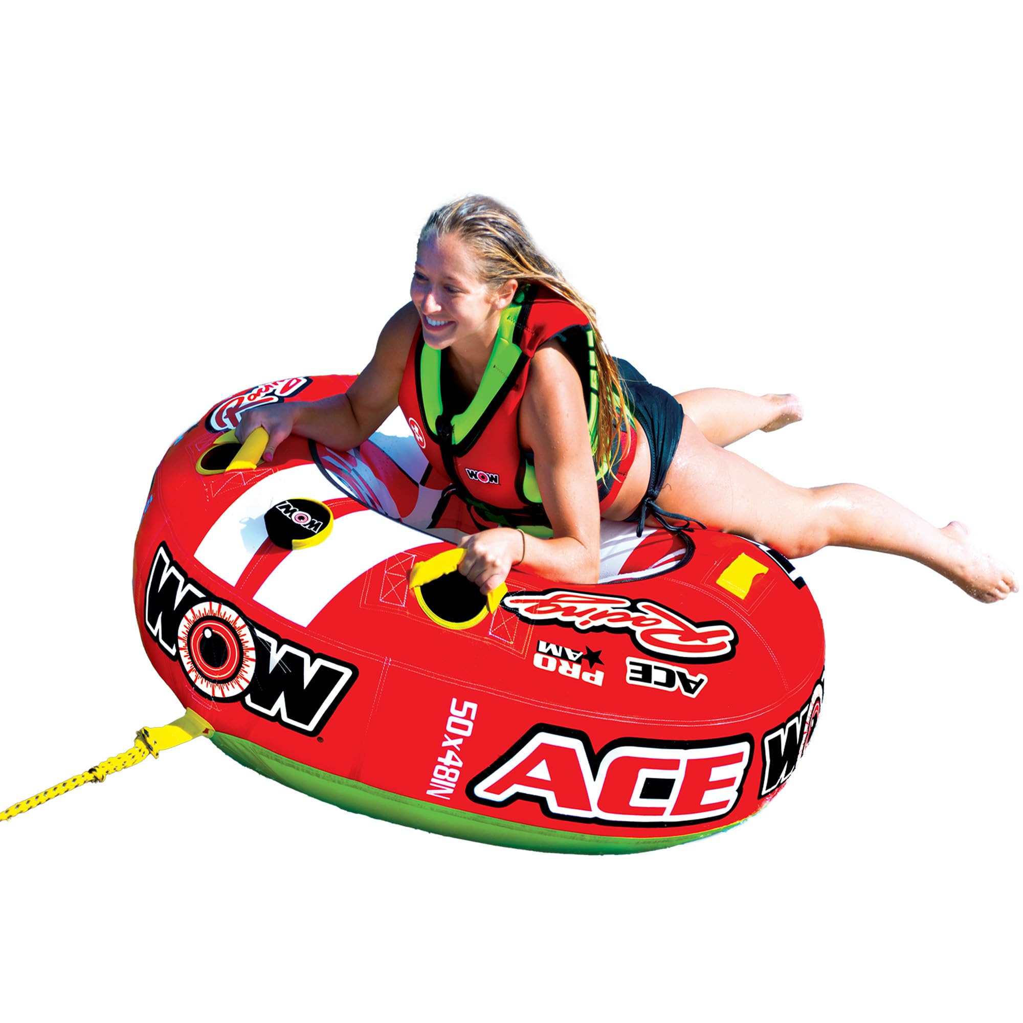 Ace Racing Boat Tube - WOW Sports - Inflatable Towable For Boating - Perfect for Kids & Adults - 1 Person