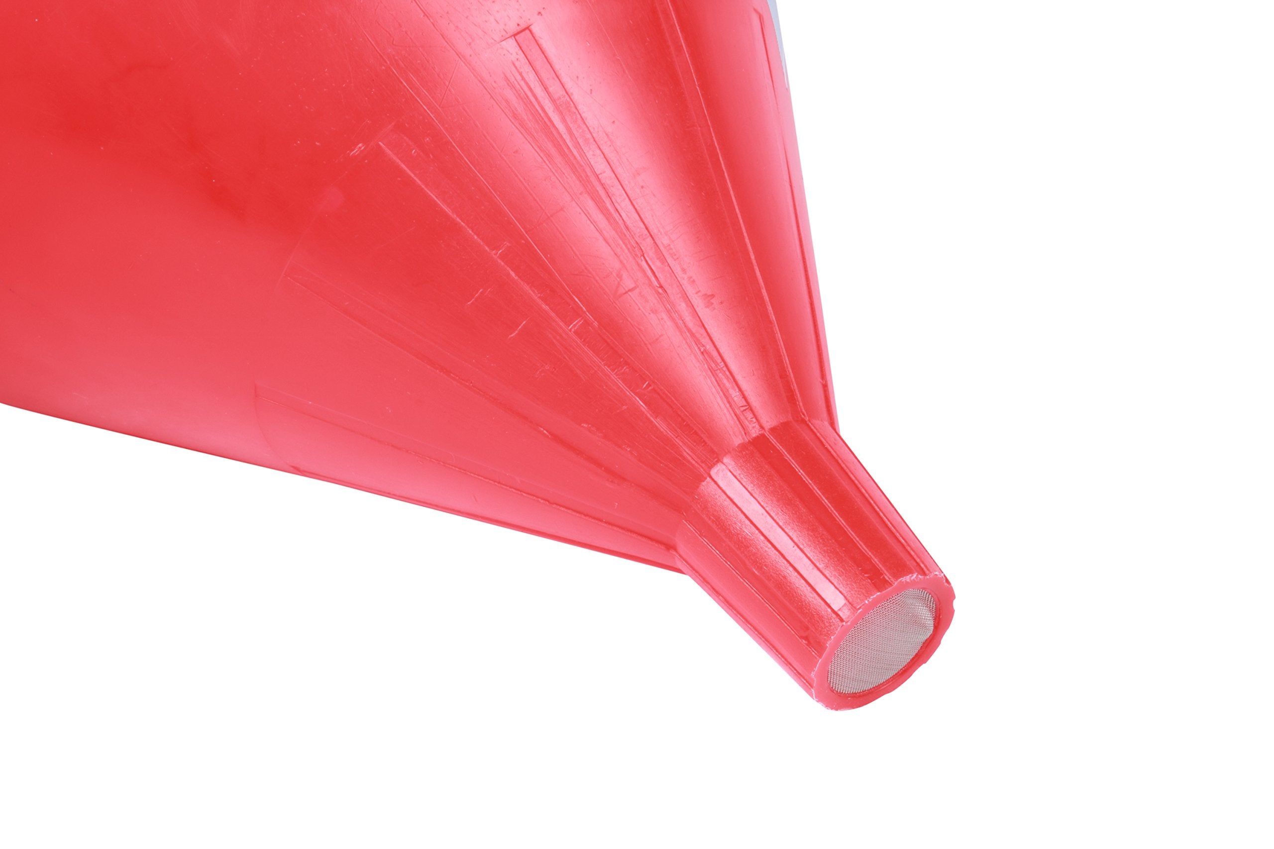 Funnel King WirthCo 32006 Red Polyethylene Funnel with Screen/Strainer, Funnel for Oil, Fuel, Gas, and Automotive, Large 6-quart Capacity