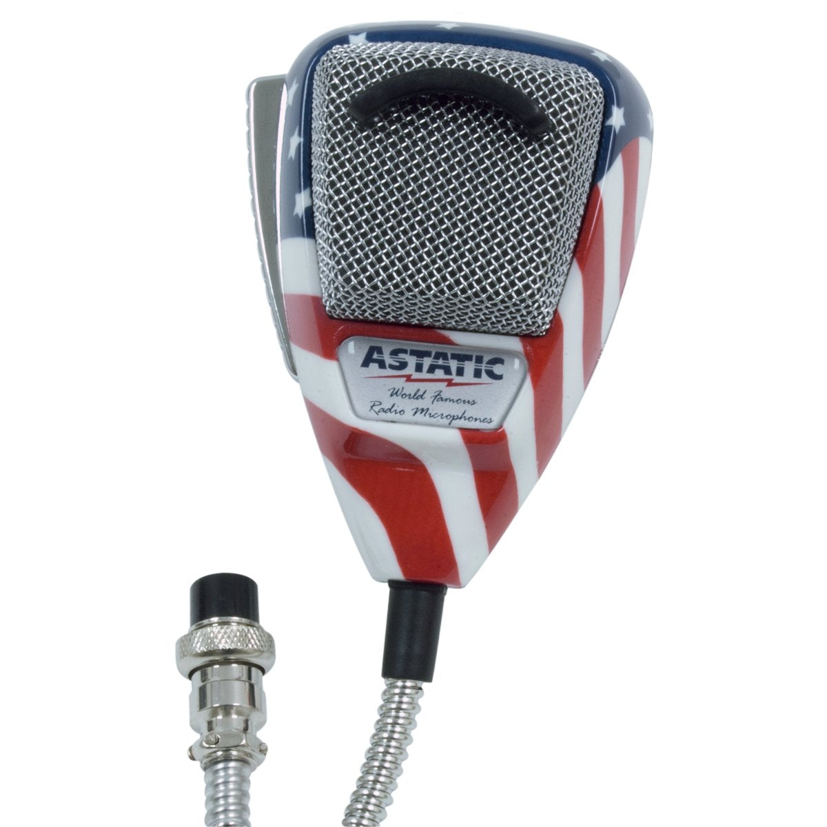 Astatic Stars N' Stripes 302-10309 Noise Canceling 4-Pin CB Microphone