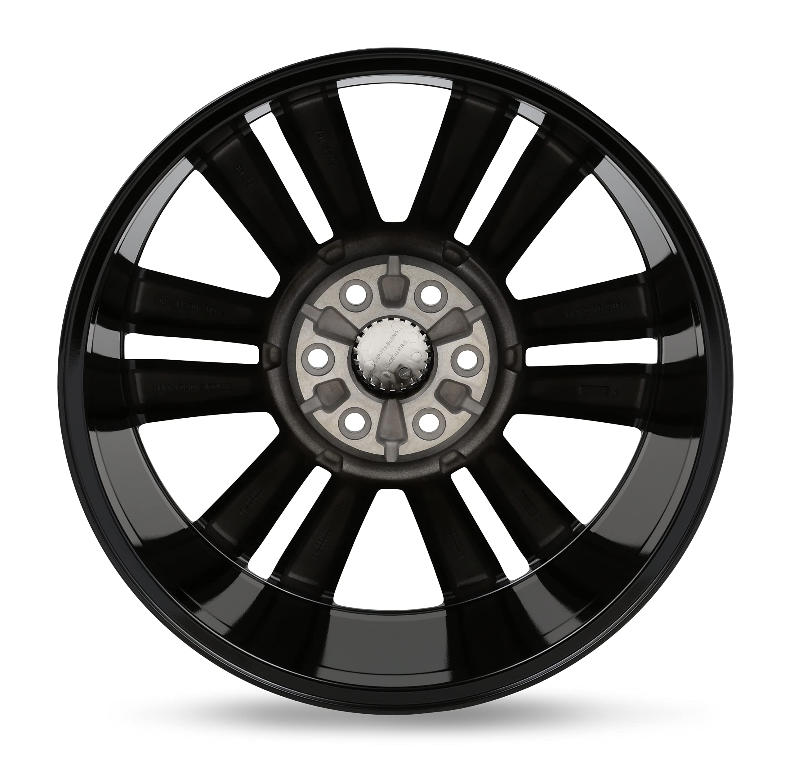 587 Series REV Wheels 587MB-2298328 - 22x9-6.1 bs - 6x5.5/6x139.7 -Black/Machine Lip