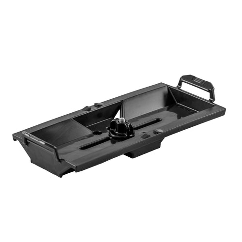 Quick Release YakAttack TracPak Mounting Base | Compatible with Track Mount Storage Boxes | Includes T-Bolt, Knob & Surface Mount Hardware | Micro Adjustment Slots | Made in USA