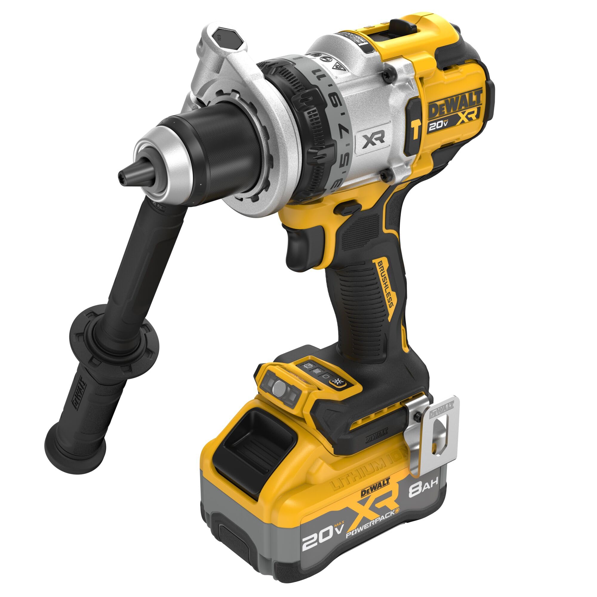 20V MAX XR DEWALT 1/2 Inch Cordless Hammer Drill Kit with 8AH Battery and Charger (DCD1007WW1)