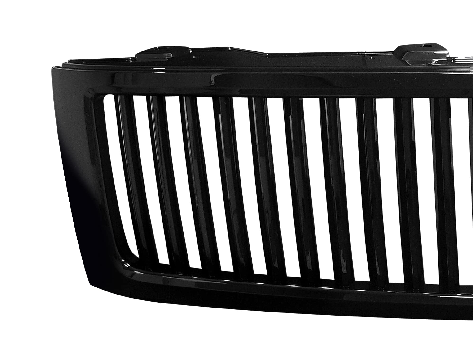 Vertical Front Hood Grille Armordillo USA 7147294 - Gloss Black Fits 2007-2013 Chevy Silverado 1500