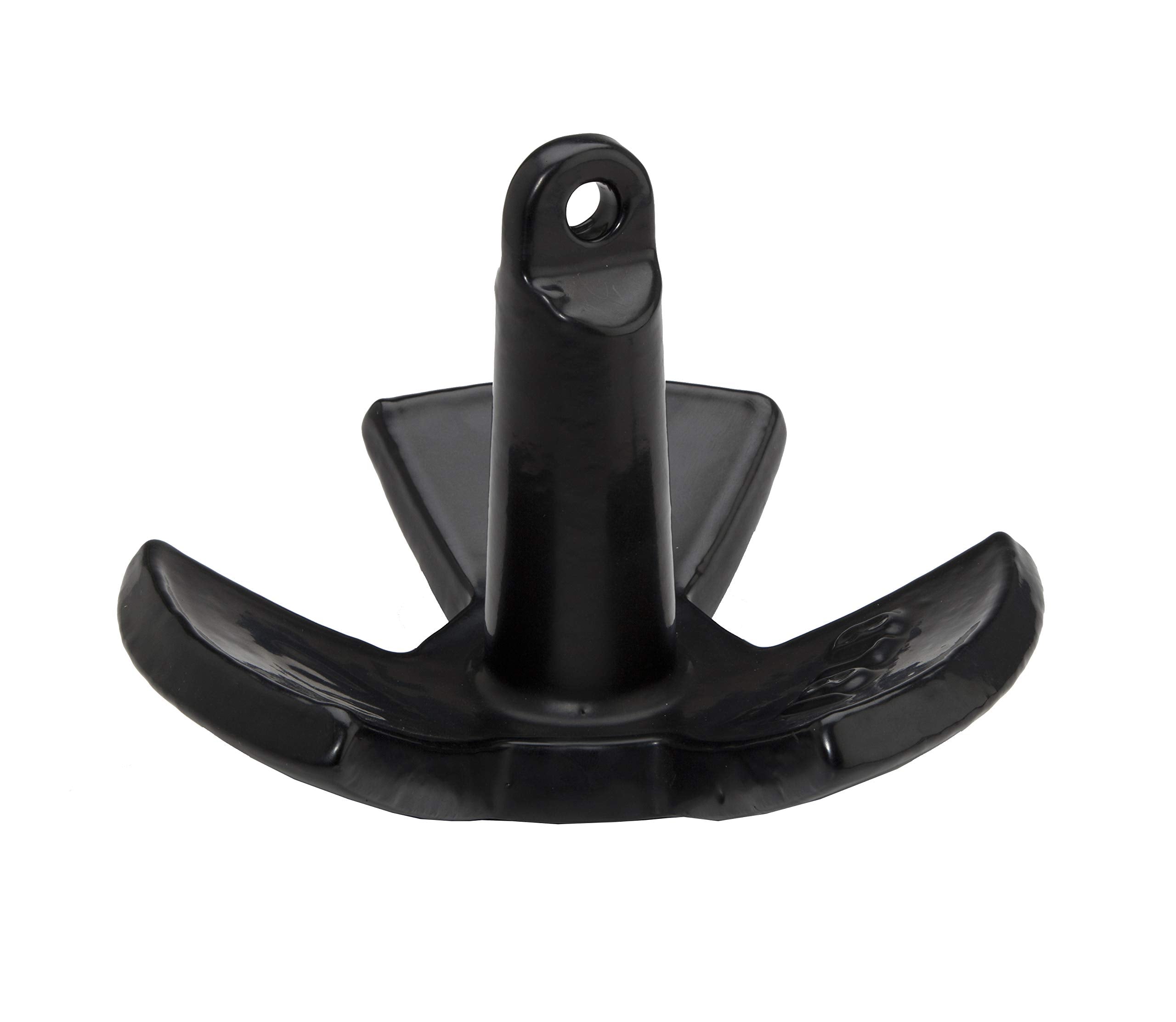 Attwood Solid Cast Iron 18-Pound Large Eye River Boat Anchor, Black PVC-Coated Finish 9946B1