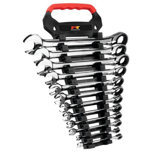 12pc Performance Tool W30641 SAE Combo Ratcheting Wrench Set | Drop Forged Chrome Vanadium Steel | Corrosion Resistant | Sizes: 1/4, 5/16, 3/8, 7/16, 1/2, 9/16, 5/8, 11/16, 3/4, 13/16, 7/8 & 1-Inch