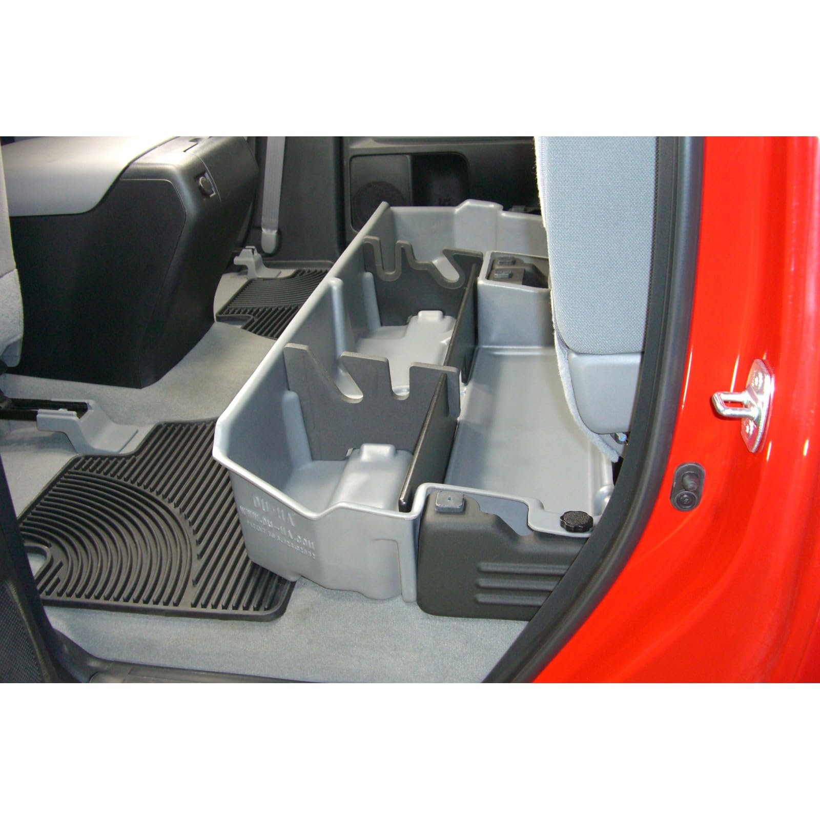 Under Seat Storage DuHa 60051 fits 2007-2021 Toyota Tundra Double Cab without Factory Subwoofer | Black Heavy-Duty Back Seat Organizer | Includes Dividers