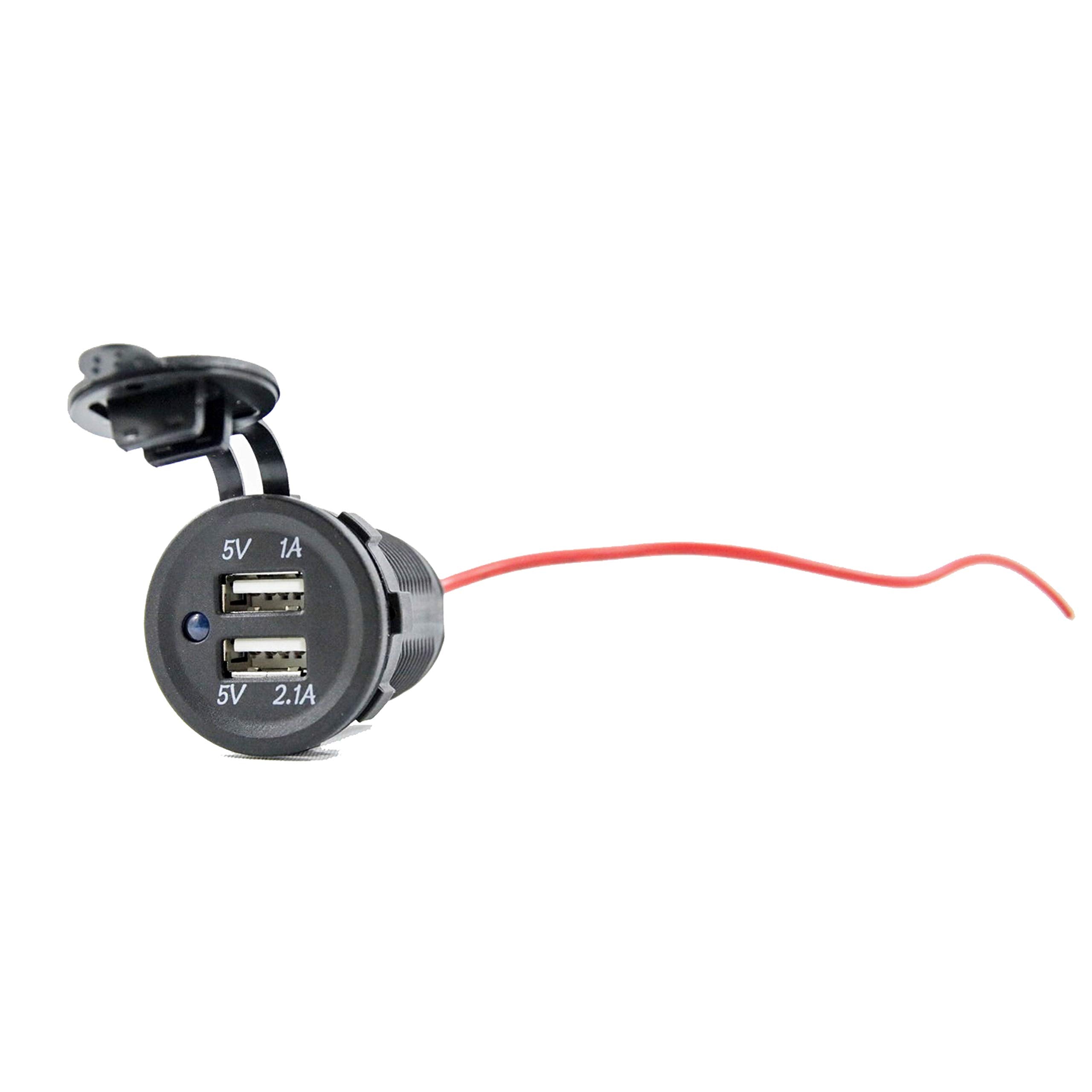 Dual USB Outlet T-H MARINE DUSB-2-DP with Blue LED