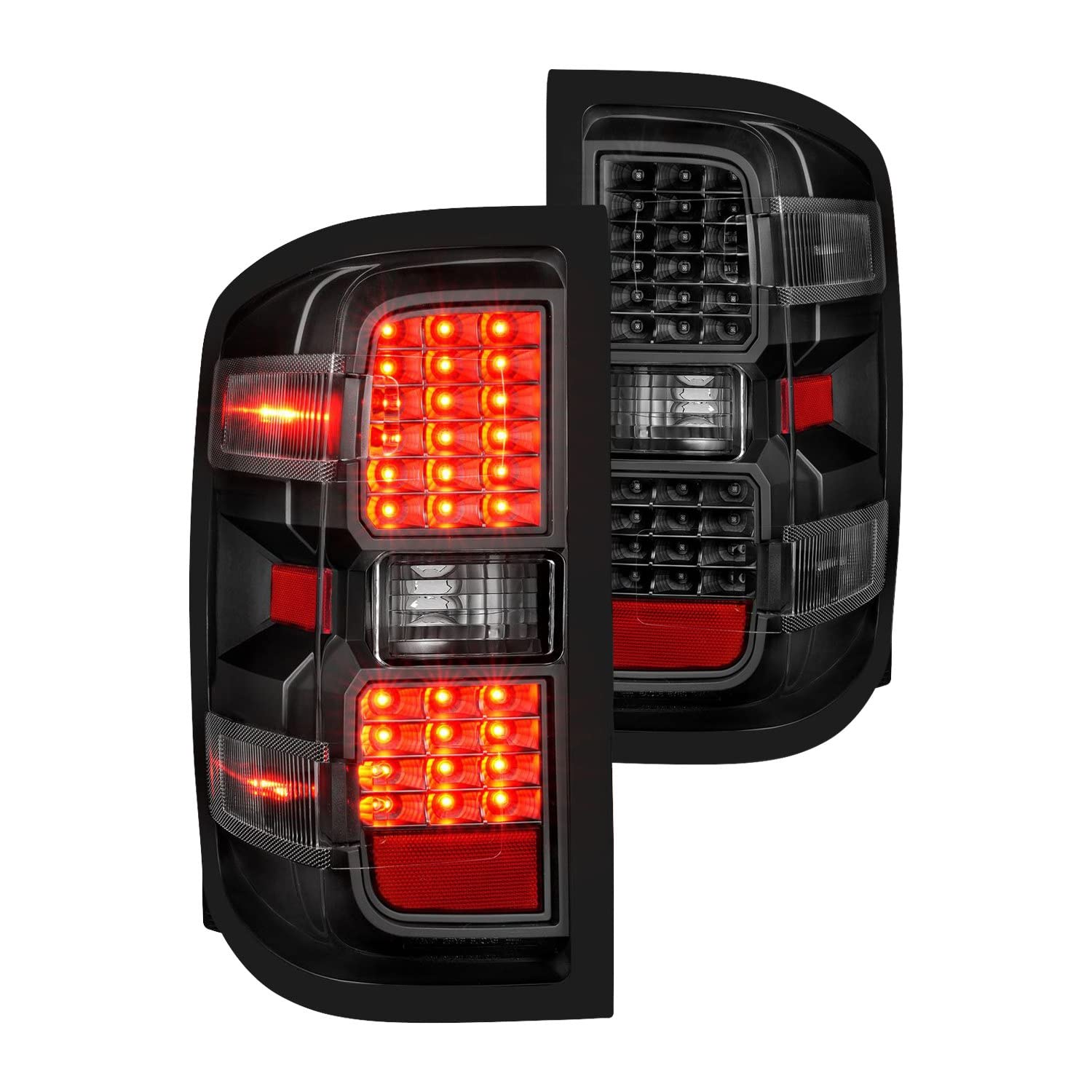 15-19 Chevy Silverado 2500HD/3500HD Anzo USA (Factory Halogen Only) LED Tail Lights Black w/Clear Lens (311423)