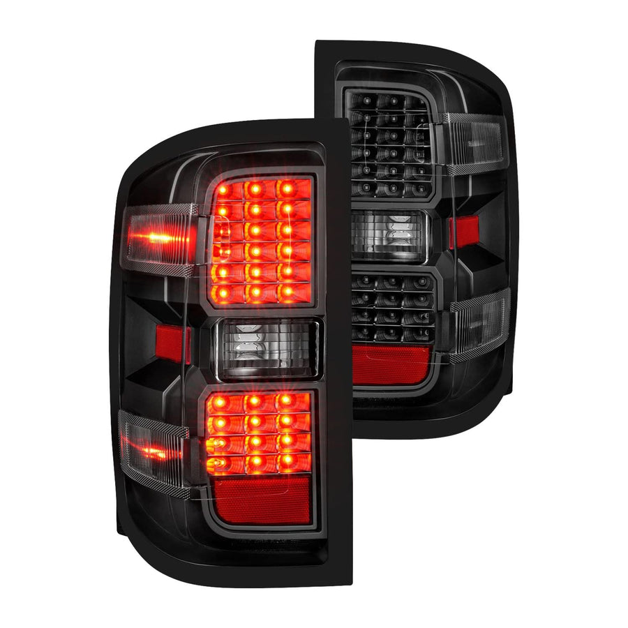15-19 Chevy Silverado 2500HD/3500HD Anzo USA (Factory Halogen Only) LED Tail Lights Black w/Clear Lens (311423)