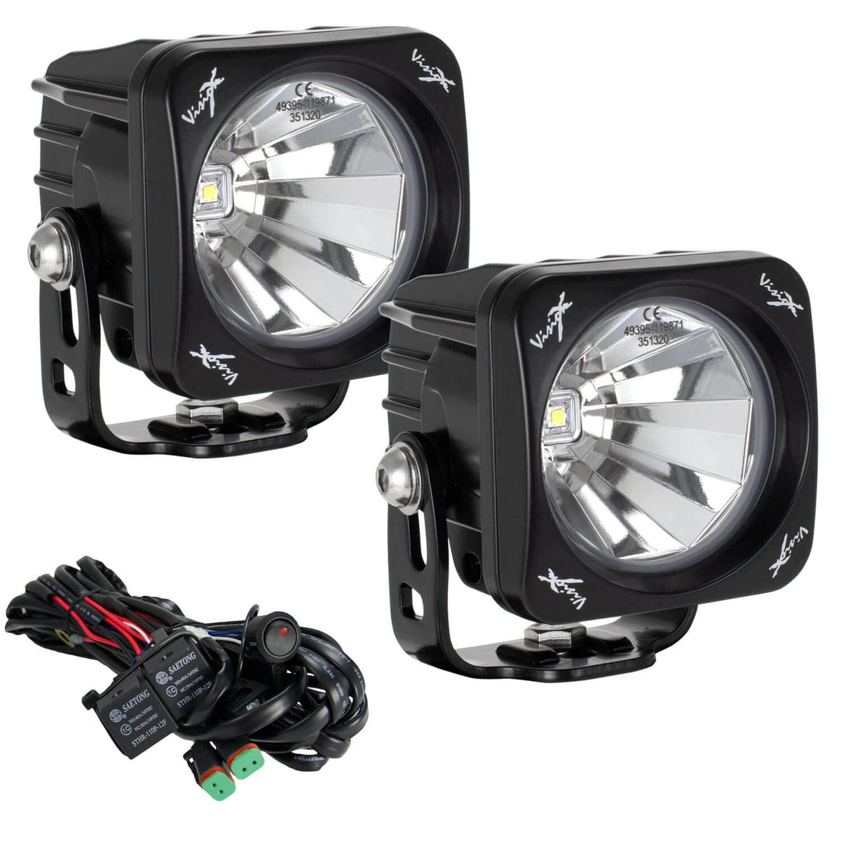 Optimus Black Square Vision X Lighting 9137926 10W LED Flood Light - Pair