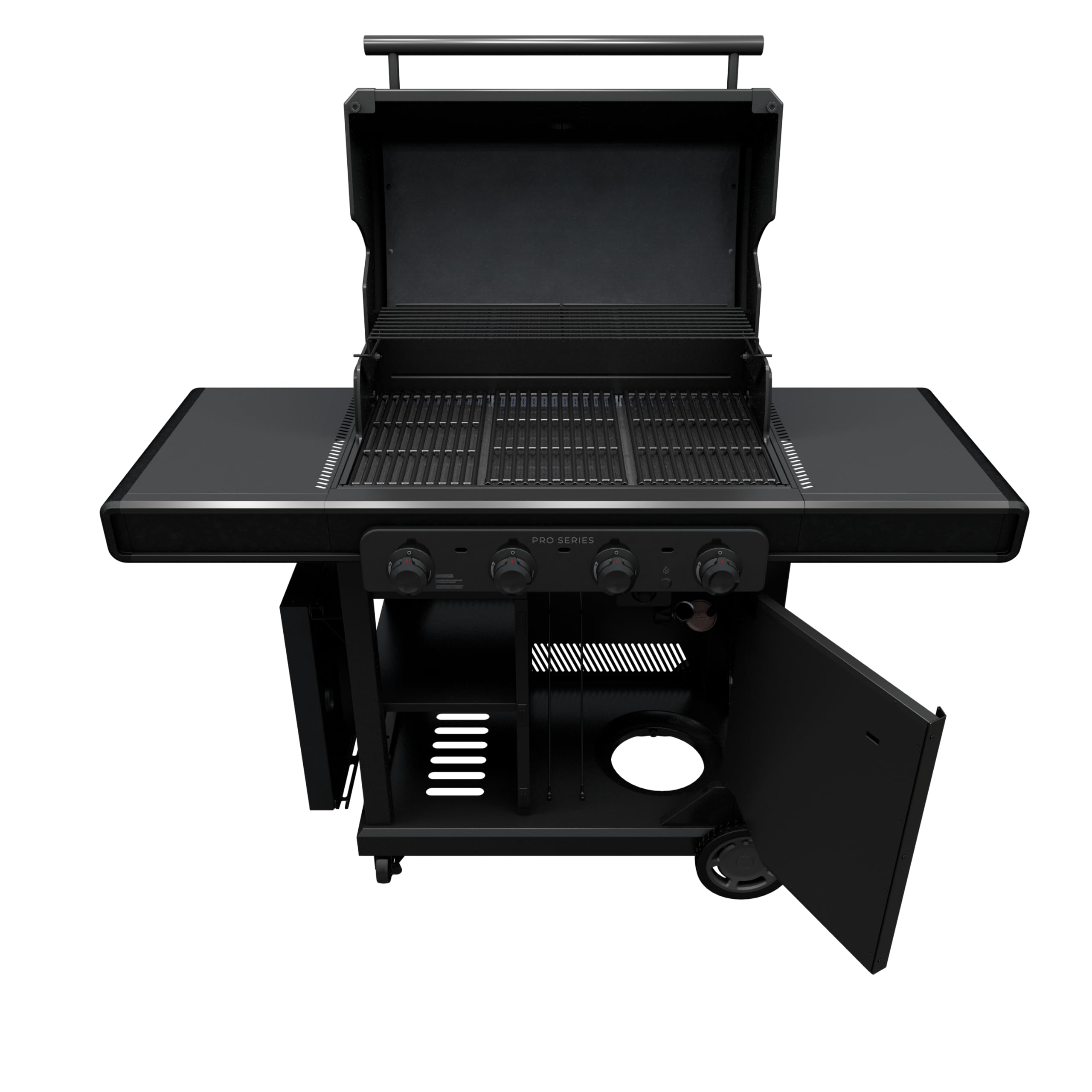 Pro Series Charbroil with Amplifire Infrared Technology 4-Burner Propane Gas Grill and Griddle Cabinet, Black - 463279224