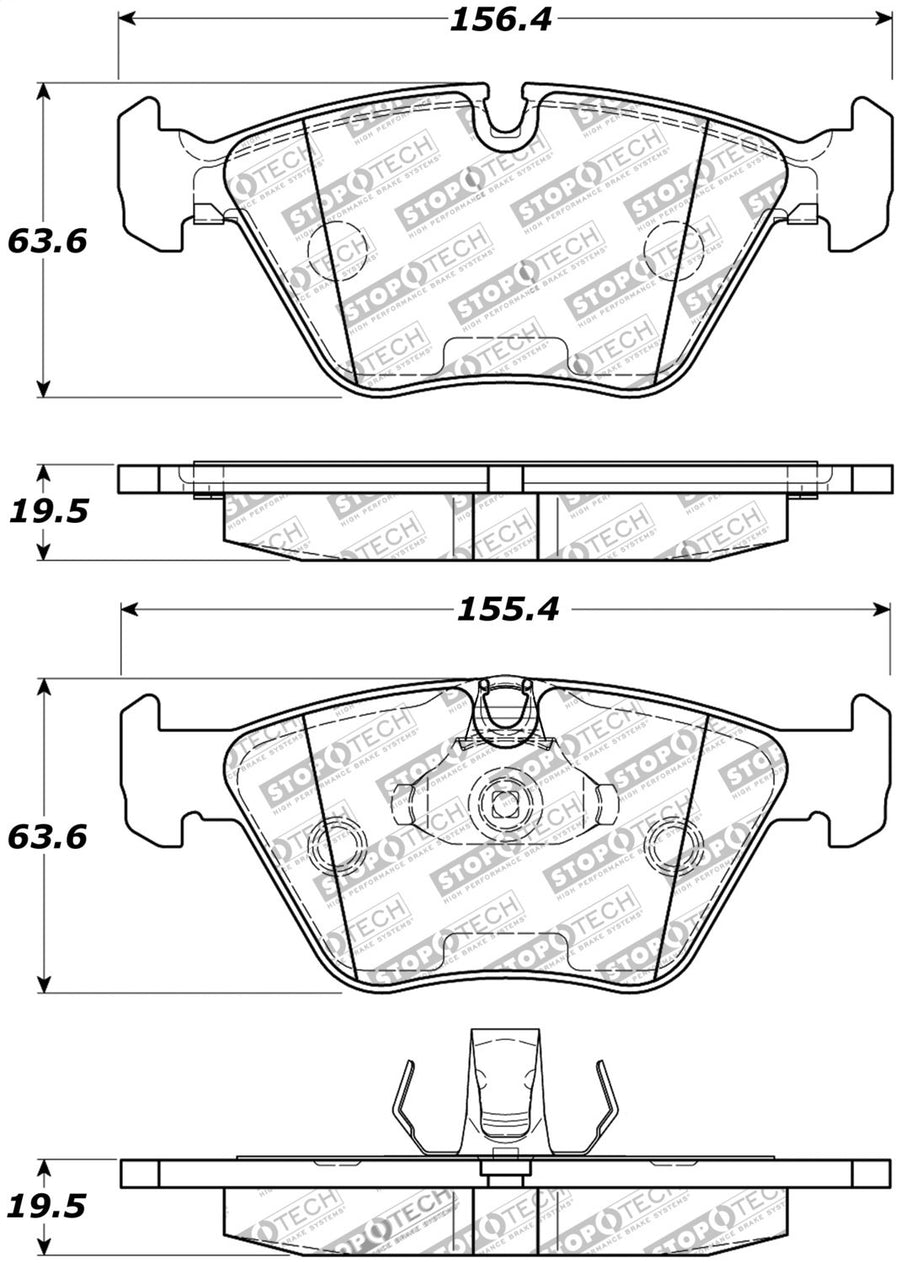 Front StopTech 308.09460 Brake Pads with Shims and Hardware Street