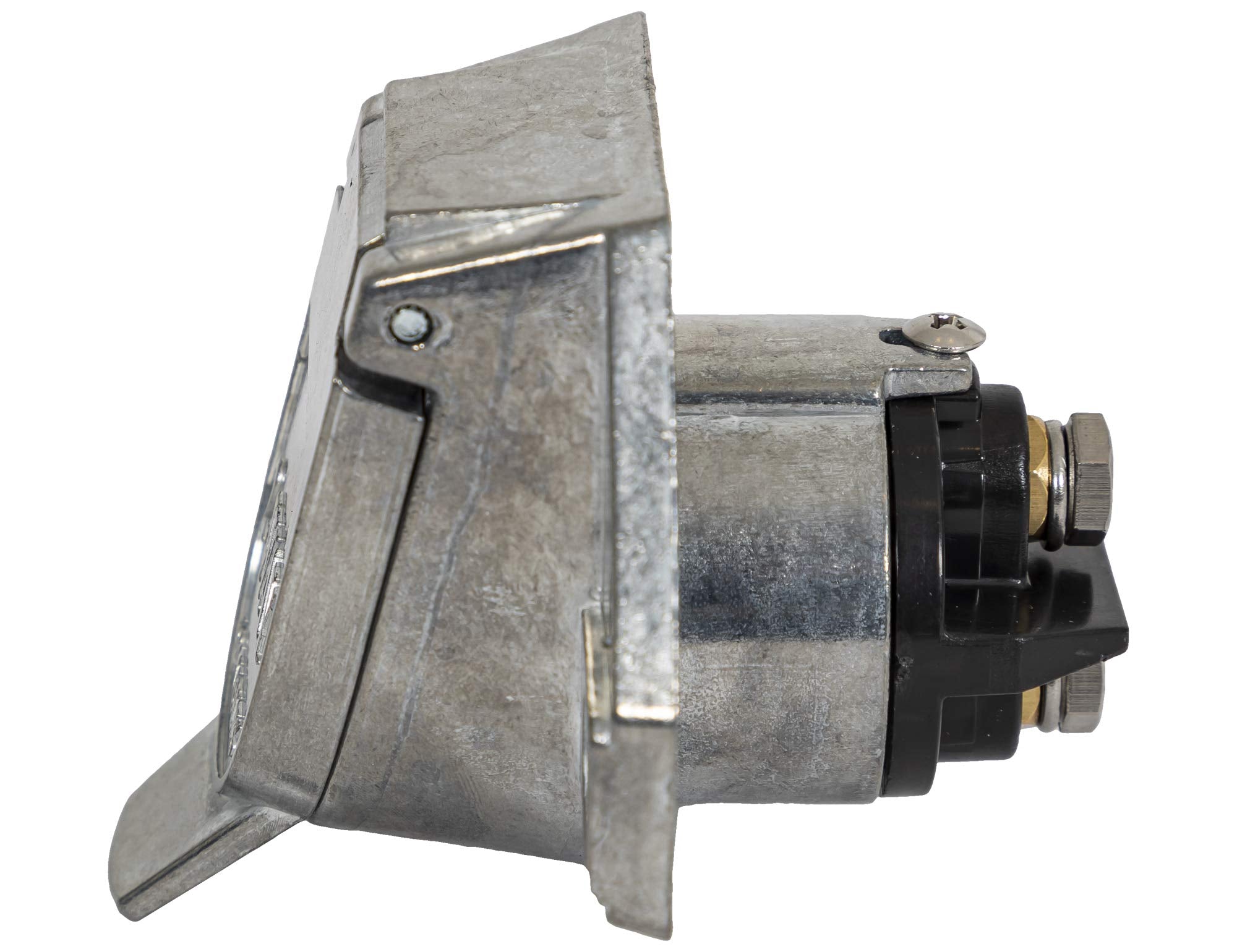 2-Way Buyers Products Die-Cast Zinc Trailer Connector -Truck Side - Vertical Pin Arrangement , White
