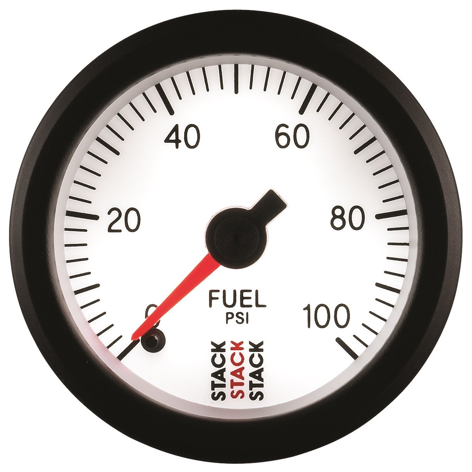 Stack 52mm ST3356 White 1/8" NPTF Male 0-100 PSI Professional Stepper Motor Fuel Pressure Gauge