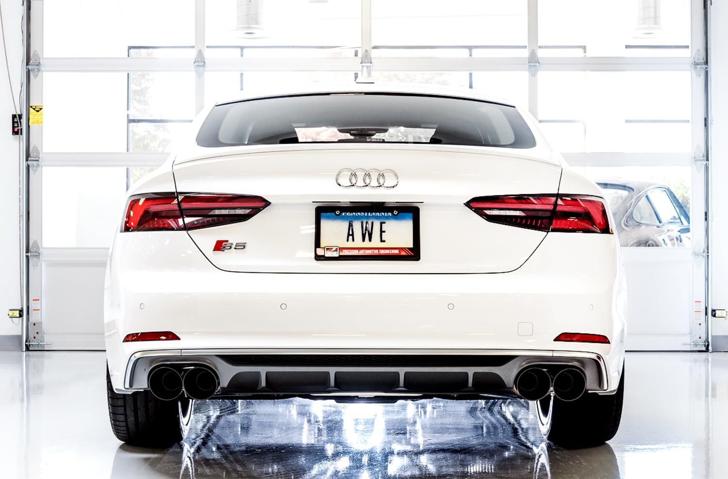 AWE Tuning Track Edition Audi B9 S4 Exhaust - Non-Resonated (Black 102mm Tips) - 3010-43048