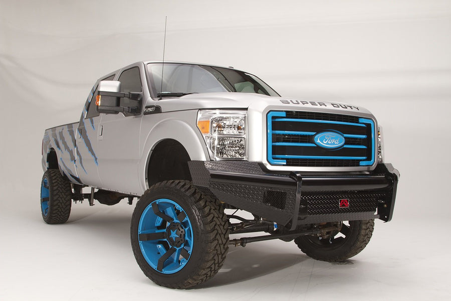 Black Steel Fab Fours Front Ranch Bumper FS11-S2561-1 2 Stage Black Powder Coated w/o Full Grill Guard Incl. Light Cut-Outs