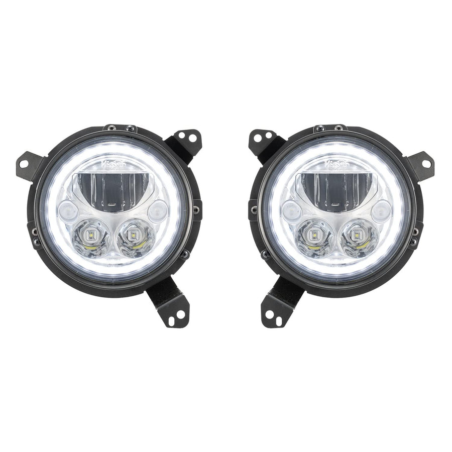 Vision X Lighting Headlight XIL-7RDKITJL, Bright Chrome w/White Halo (Compatible with 2018+ Jeep JL/JT)