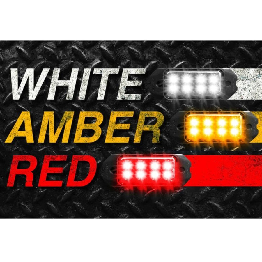 XKGLOW UTV Signal + Horn Kit - 2 White 2 Red 2 Amber Pods