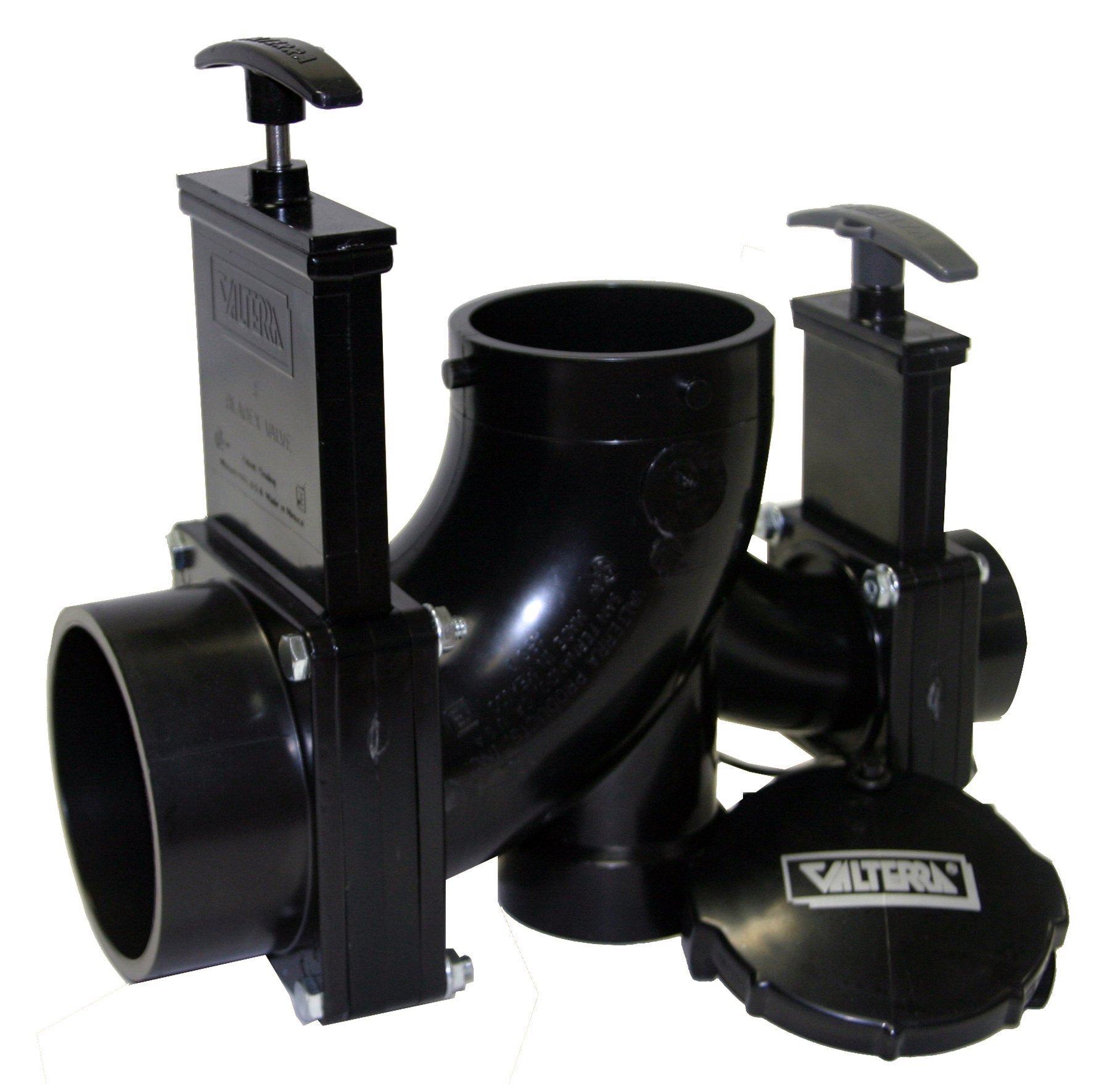 Valterra T82 Double Rotating Valve, 3" Hub x 1-1/2" Hub x 2" Hub x 3" Bayonet Cap