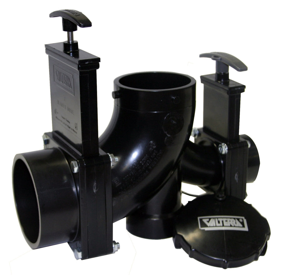 Valterra T82 Double Rotating Valve, 3" Hub x 1-1/2" Hub x 2" Hub x 3" Bayonet Cap