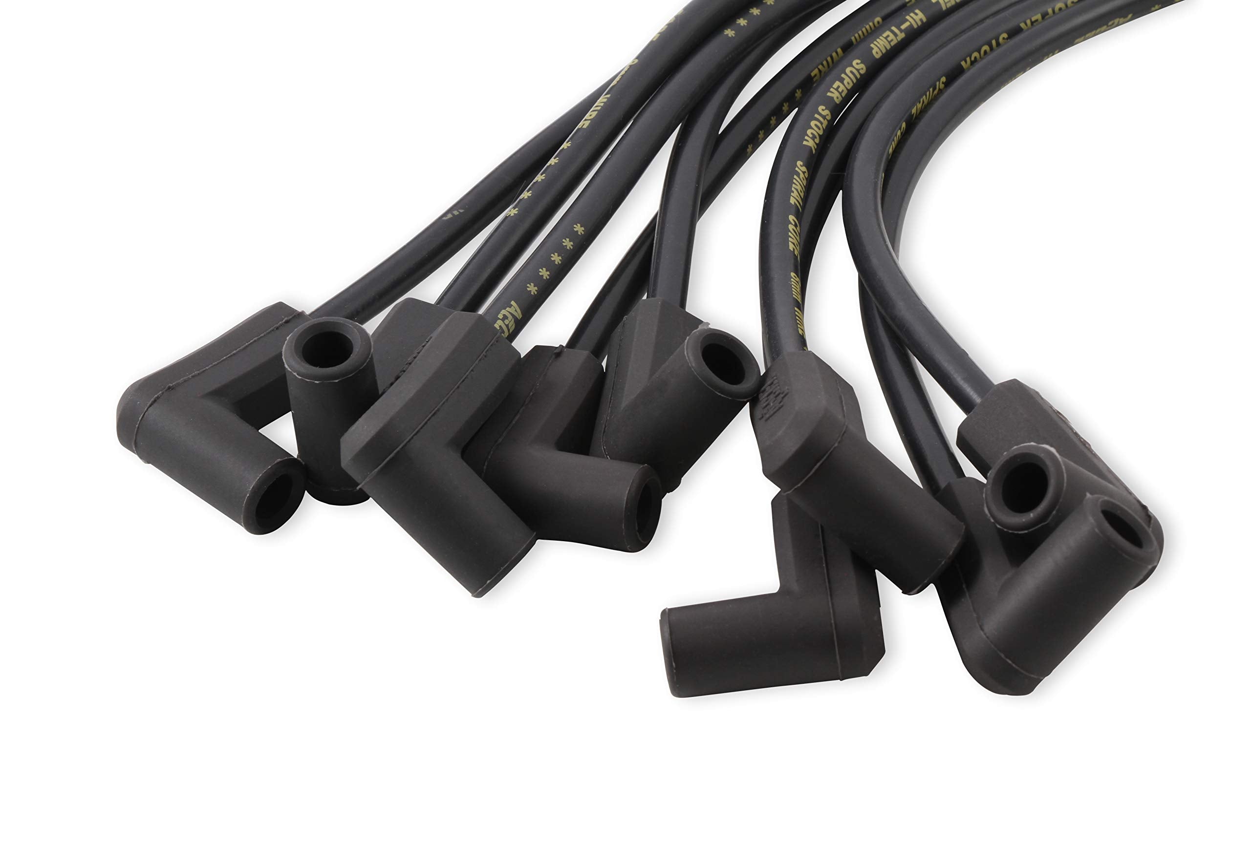 SuperStock ACCEL 5114K 8mm 5000 Series Black Custom Spiral Core Spark Plug Wire Set