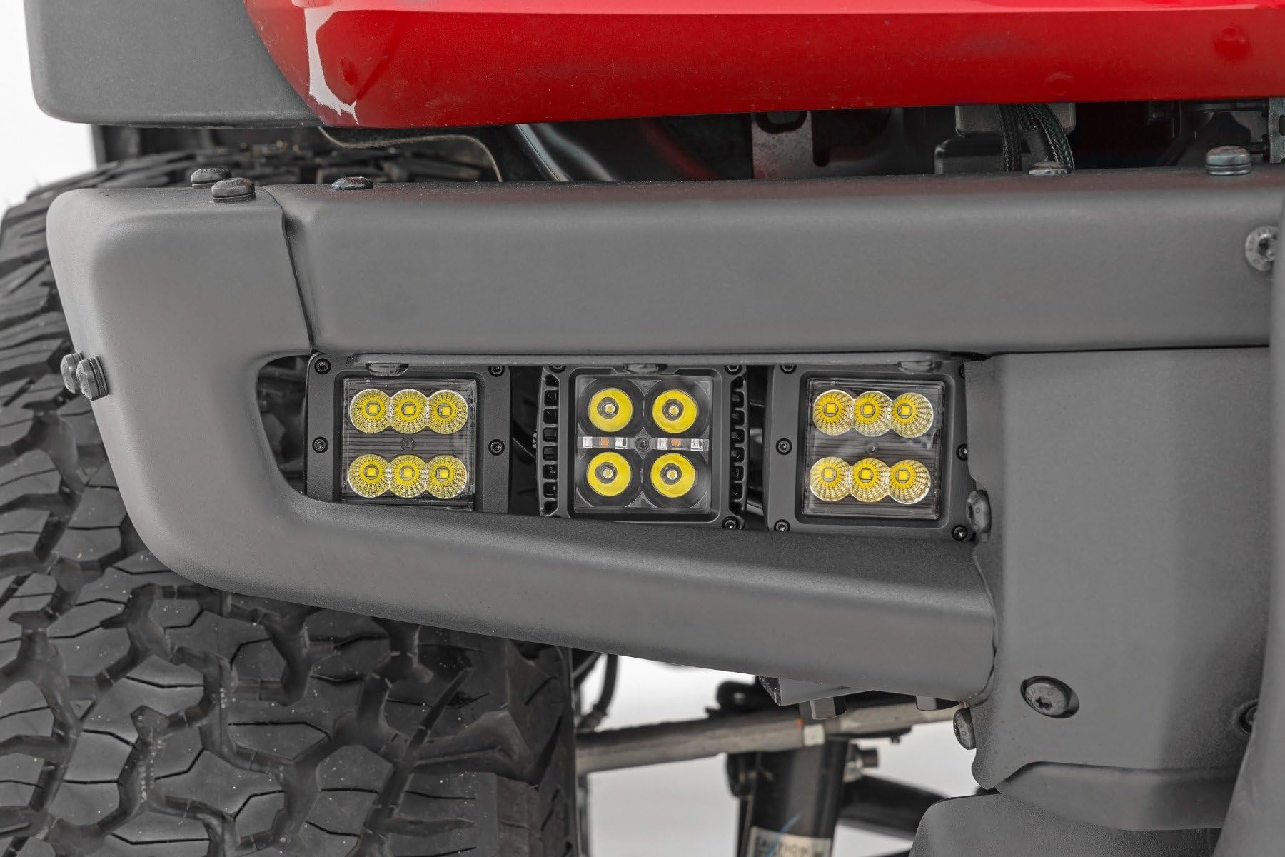 Rough Country Fog Light Kit Triple for Ford Bronco (2021-2024) - Flood Beam