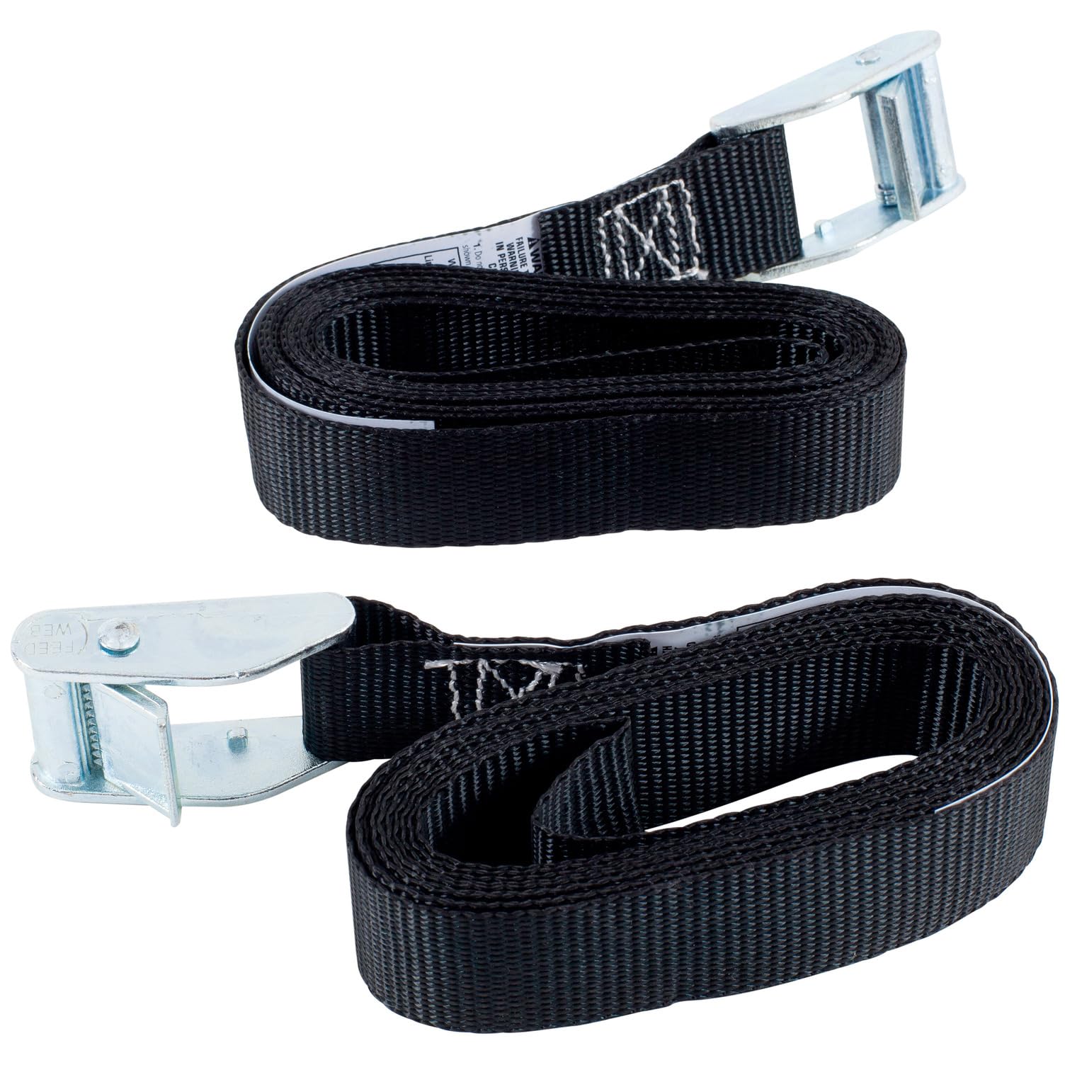 Keeper - 8' Cargo Lashing Strap 1" x 2 Pack - 200 lbs. Working Load Limit And 600 lbs. Break Strength, Pack of 2