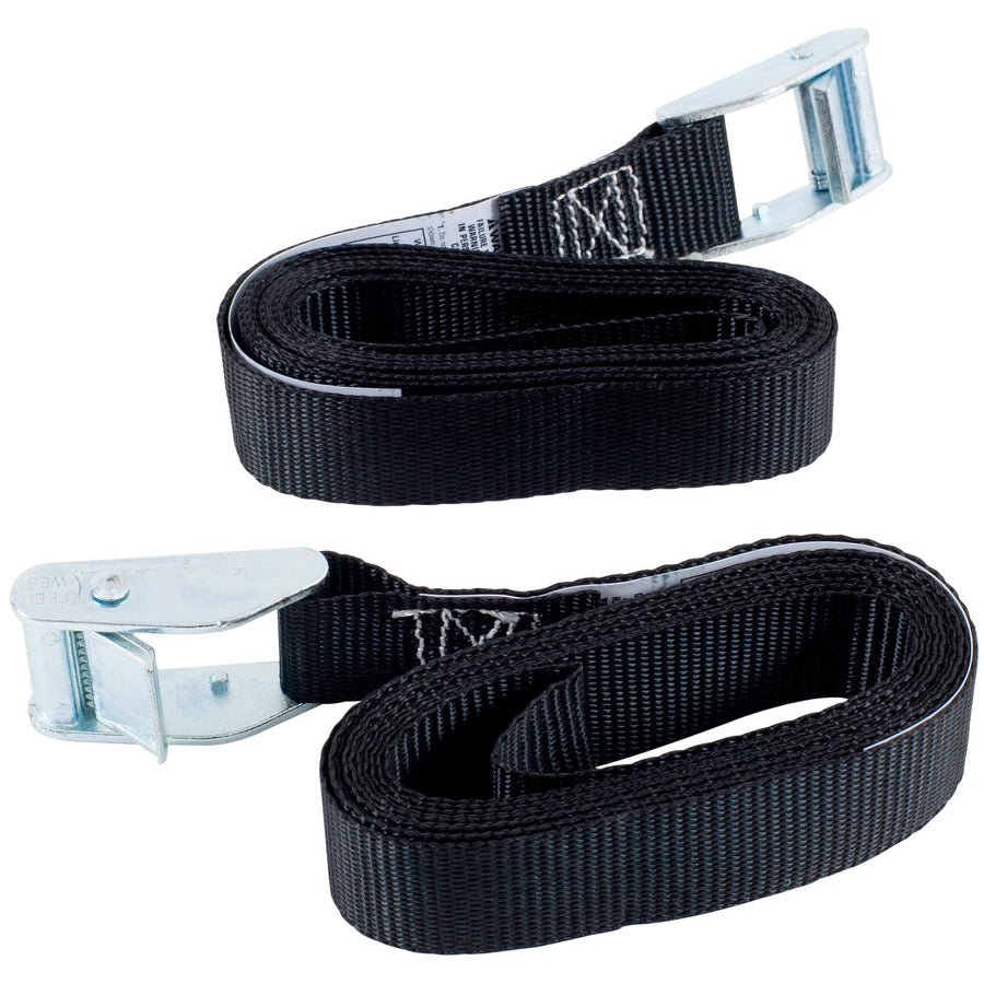 Keeper - 8' Cargo Lashing Strap 1" x 2 Pack - 200 lbs. Working Load Limit And 600 lbs. Break Strength, Pack of 2