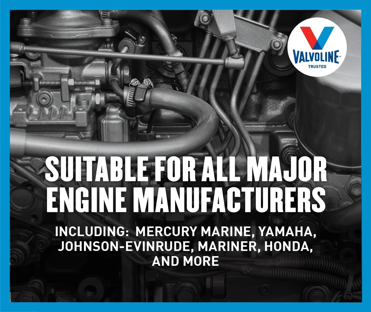 4-Stroke Valvoline Marine Full Synthetic Engine Oil 1 Quart (Pack of 6)