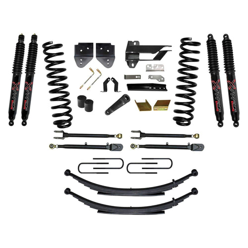 Skyjacker Suspension Lift Kit F176024KS-B w/Shock 6 in. Lift Incl. Front Coil Springs Rear Leaf Springs Adjustable 4-Links Black MAX 8500 Shocks