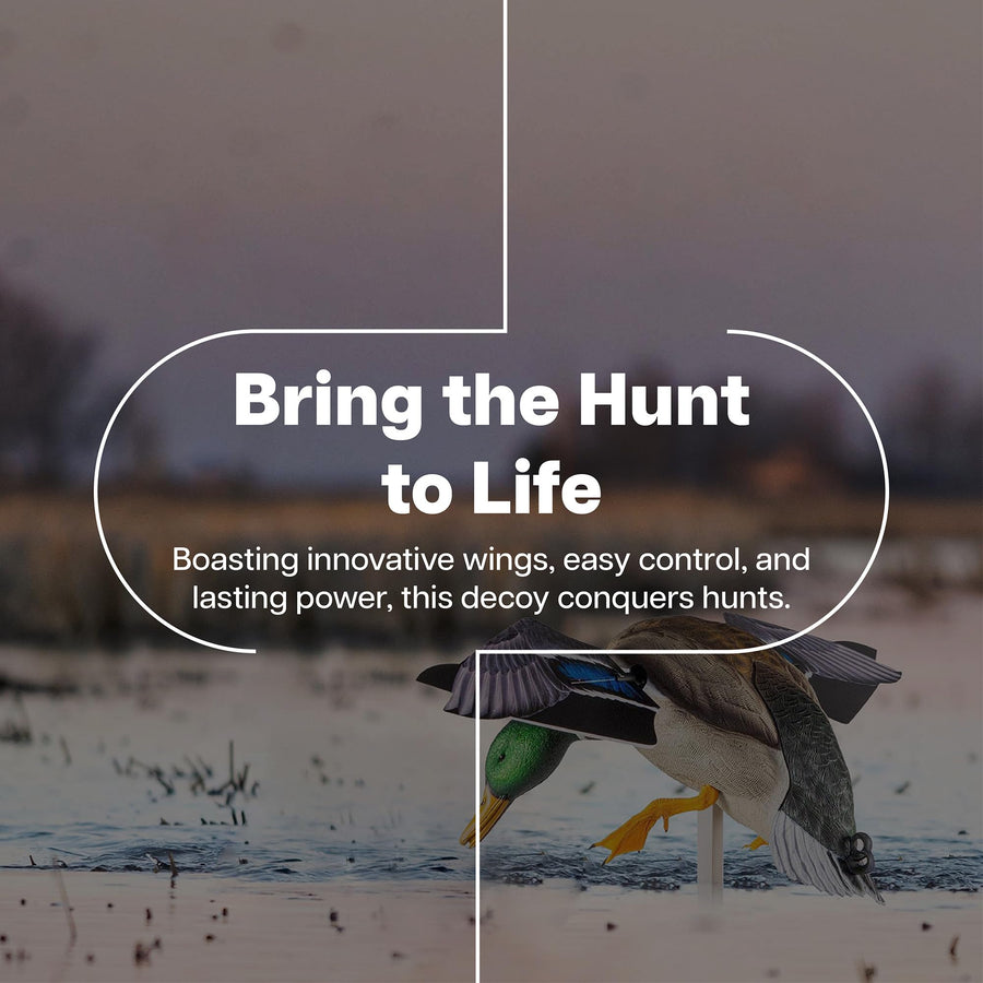 Powerflight Avian-X Smart Motion Mallard Spinning Wing Duck Decoy, Ideal for Hunting, Outdoor, Wasp, Deer, Bee Deterrent, Fake Call, Animal Scare
