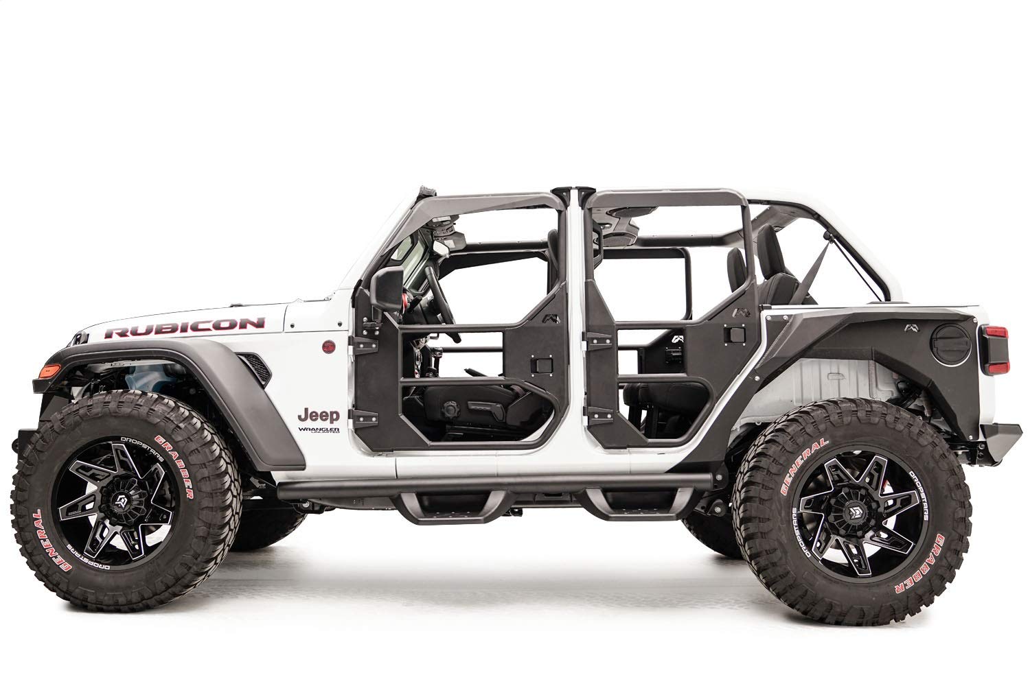 18-C Jeep Jl Fab Fours Rear Full Tube Doors Bare Steel