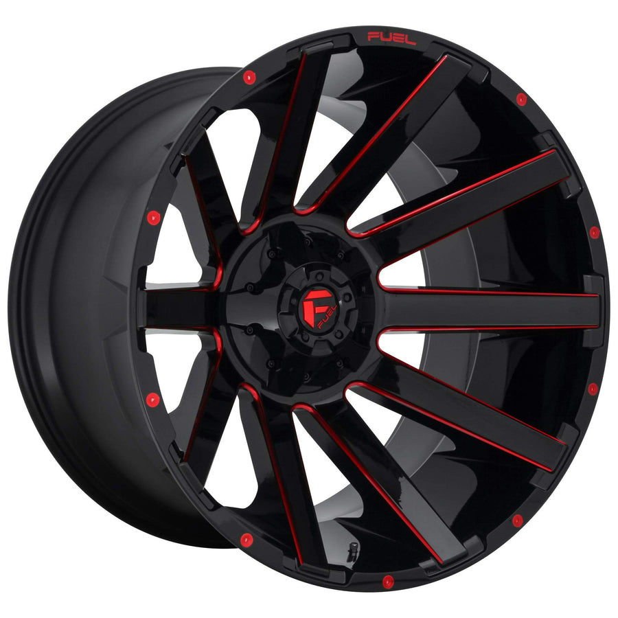 1PC Fuel D643 CONTRA 20x10, Bolt Pattern: 8x180/, Offset: -18, GLOSS BLACK RED TINTED CLEAR, set of 1