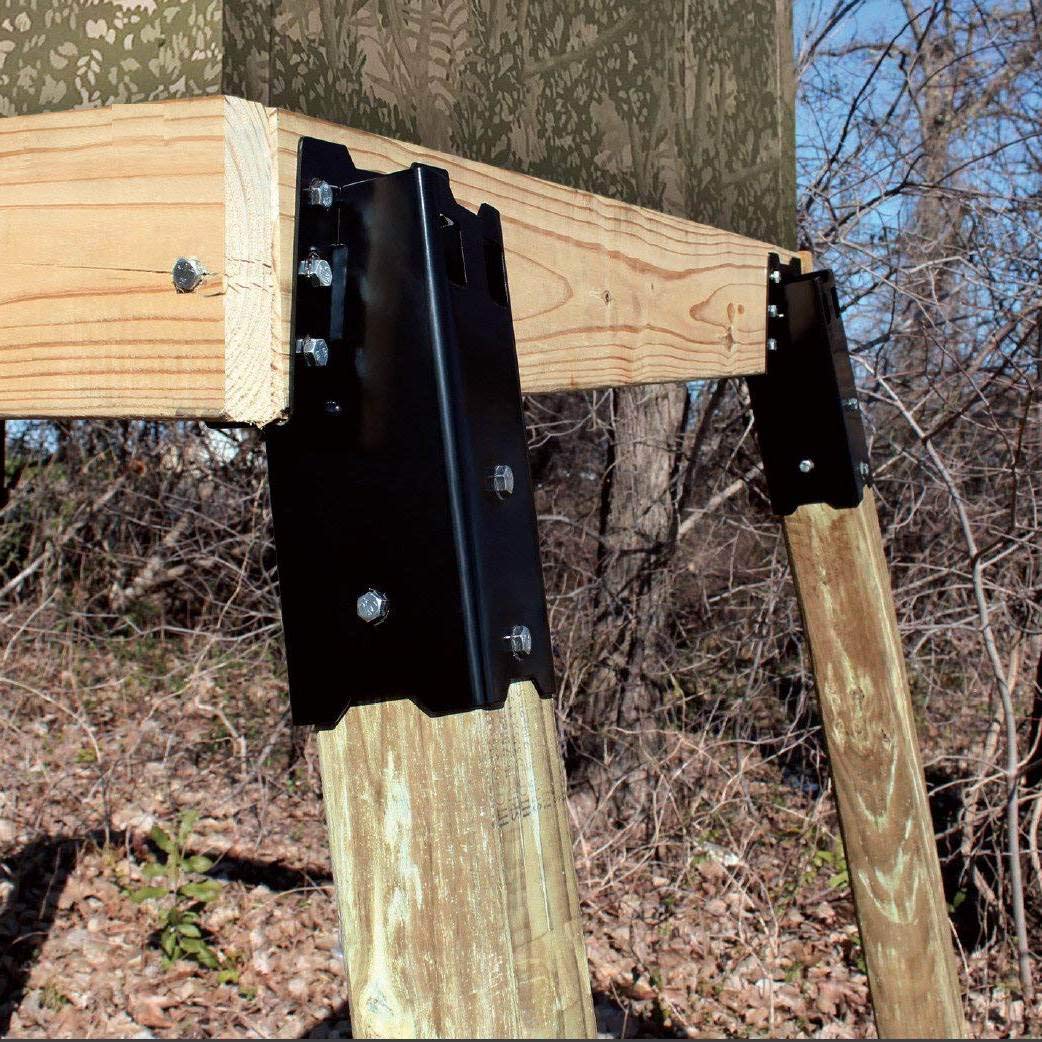 HME Multi-Use Platform Brackets High-Strength Durable Welded Construction 4 Pack - For Use With Hunting Blinds, Play Sets, Tree Houses