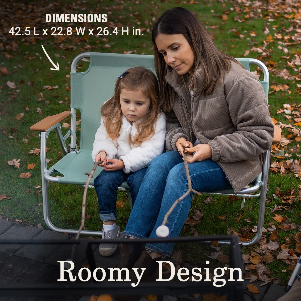 Coleman Premium Living Collection Outdoor Bench, Lightweight Folding Bench Seats 2 People, Supports up to 450lbs, Great for Patio, Yard, Deck, Campsite, Tailgate, & More