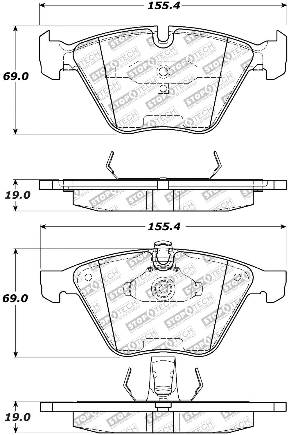 Brake Pads StopTech 305.09180 with Hardware Street Select