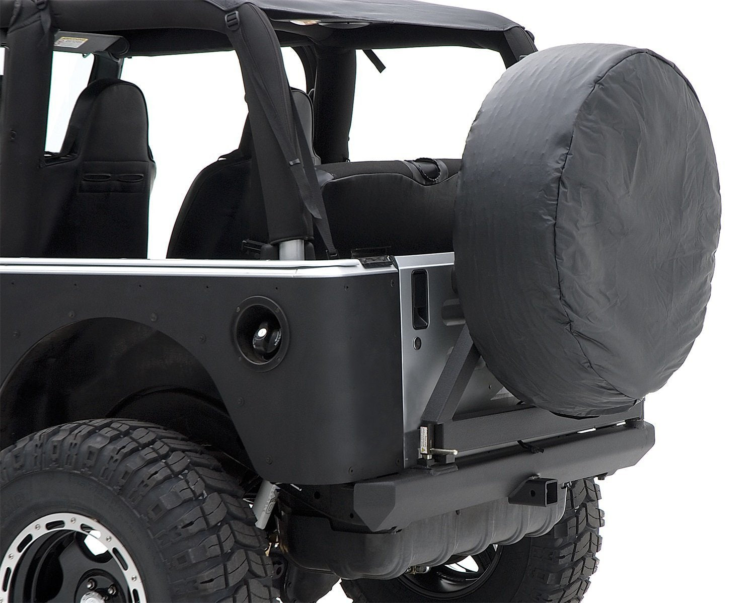 SRC Classic Smittybilt 76750D Rear Bumper with D-Ring Mounts and Shackles for 1976-2006 Jeep Wrangler TJ/YJ/LJ