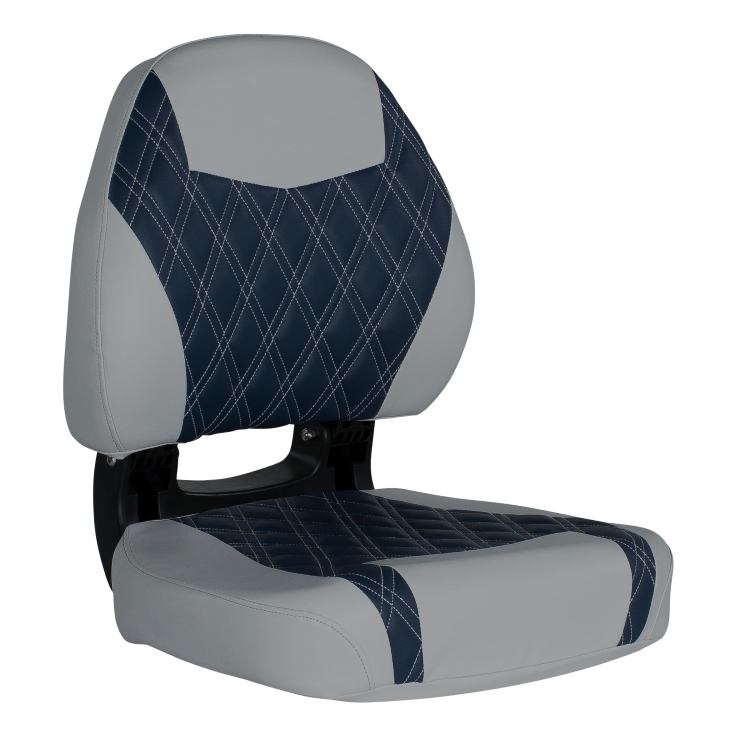 Lippert Folding Pontoon Boat Seat, Sunset Collection, Contoured Foam Cushioning, Durable Marine-Grade Vinyl, Poly Frame, Pedestal Not Included, 19" L x 19" W x 22.5" H - 2024023317