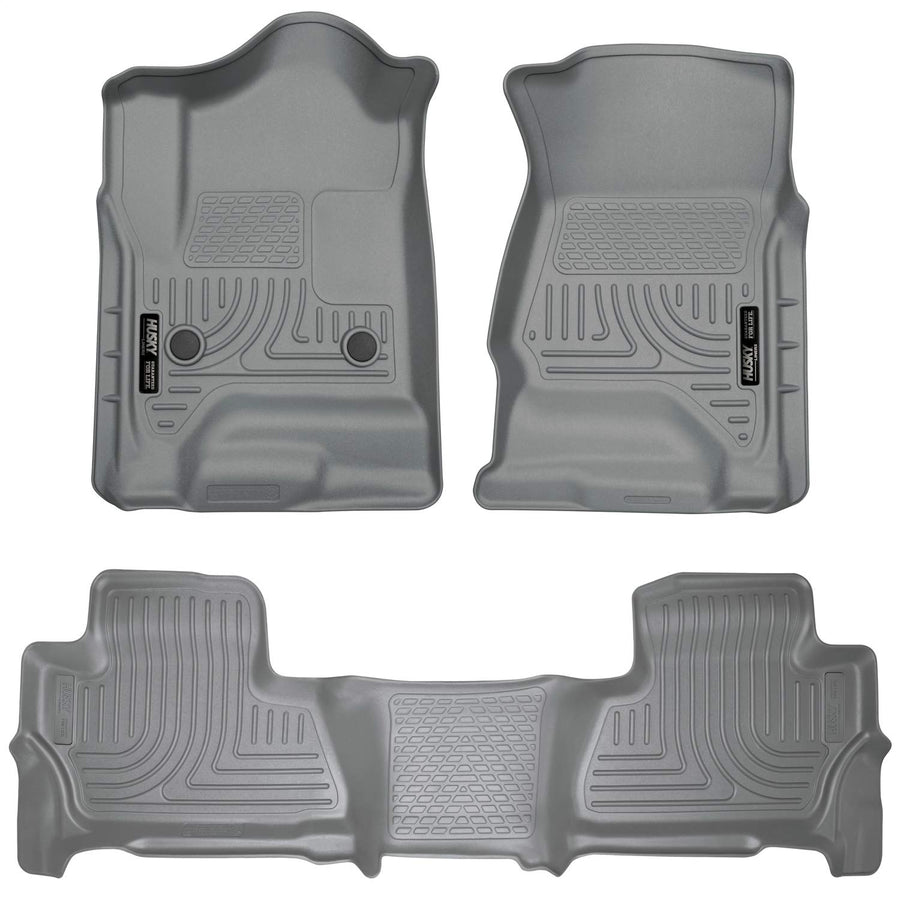 Weatherbeater Husky Liners | Fits 2015-2020 Chevrolet Tahoe/GMC Yukon - Front & 2nd Row Liner - Grey, 3 pc. | 99202
