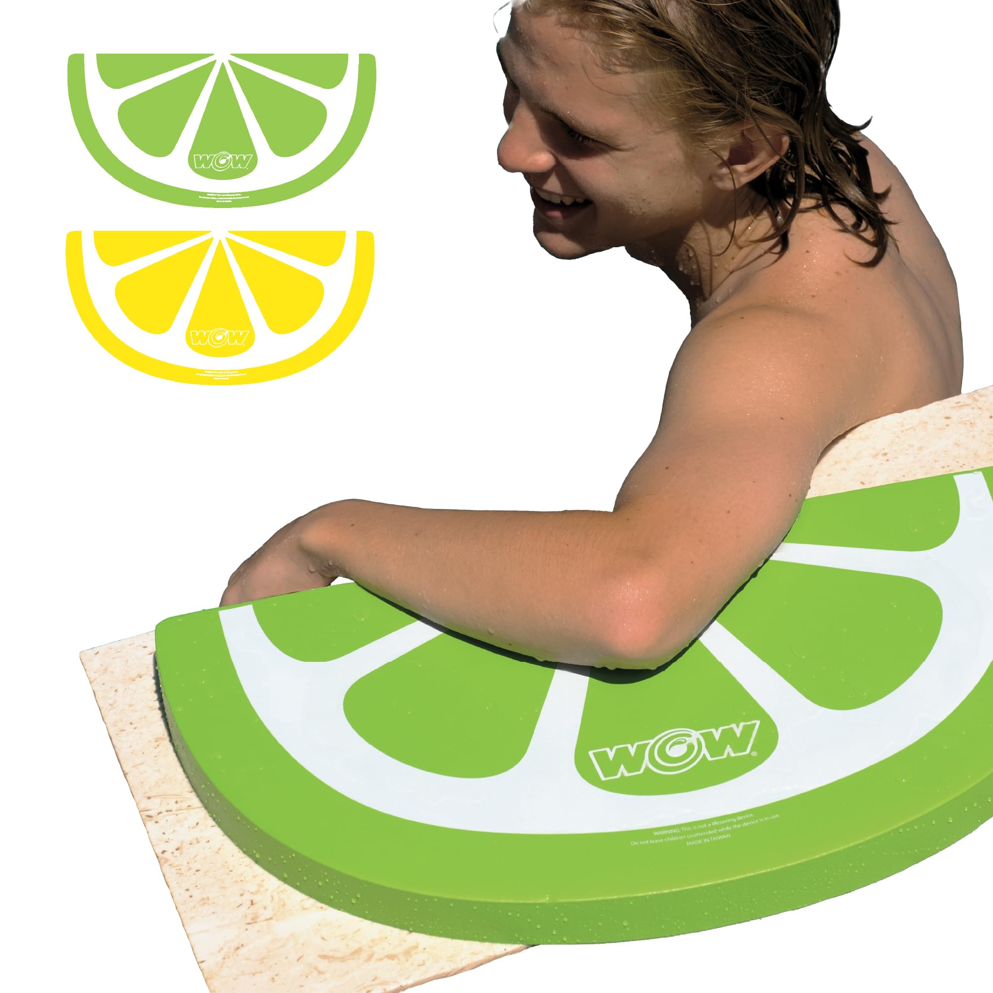 Lemon/Lime Foam Dipped Seat - WOW Sports Poolside Seat For Edge of Pool - Portable Cushion - Pool Edge Chair
