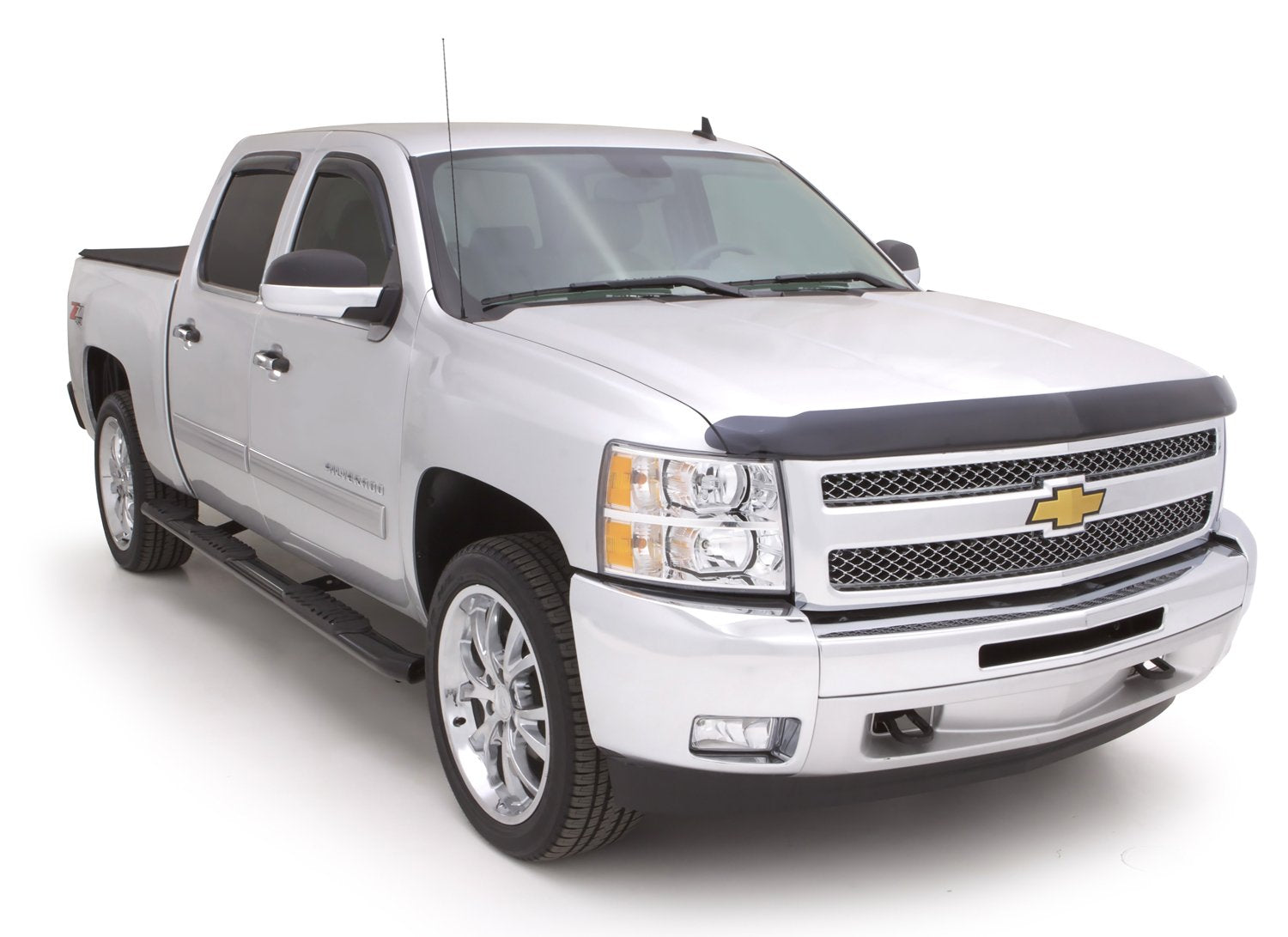 Lund 260115040 5" Oval Black Steel Wheel-to-Wheel Nerf Bars for 2001-2014 Silverado/Sierra 1500 & 2500HD, 2001-2006 Silverado/Sierra 3500, 2001-2004 Silverado 2500, 2007-2014 Silverado/Sierra 3500HD with 6.5' Bed and Crew Cab