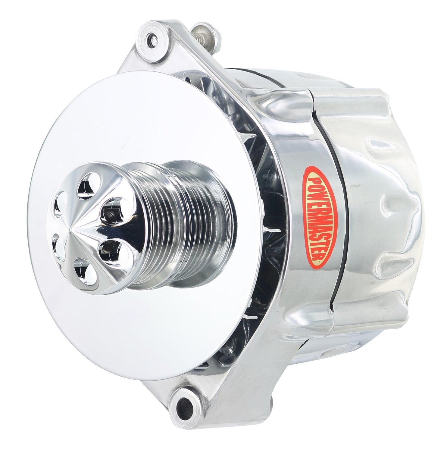 Alt GM Powermaster 12SI Polish 150A Smooth Look™ 6 grv Pulley Baffle & Cone 1 or 3 Wire