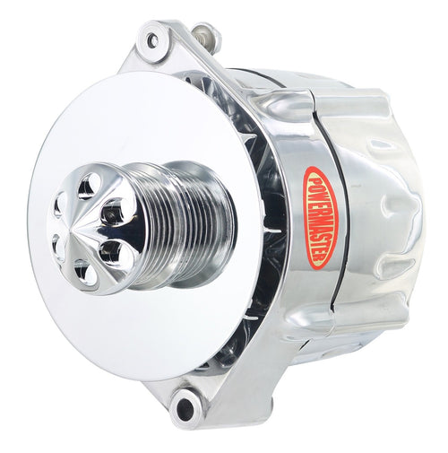 Alt GM Powermaster 12SI Polish 150A Smooth Look™ 6 grv Pulley Baffle & Cone 1 or 3 Wire