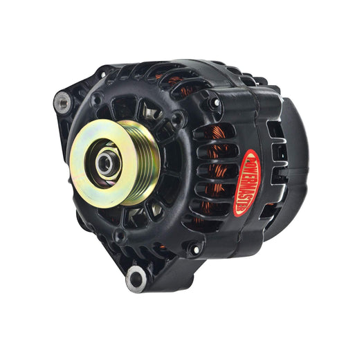 Alternator Powermaster 582081 (GM CS130D Black 165A 6 grv Pulley Offset Left Mtg 1-Wire or OE Hookup), 1 Pack