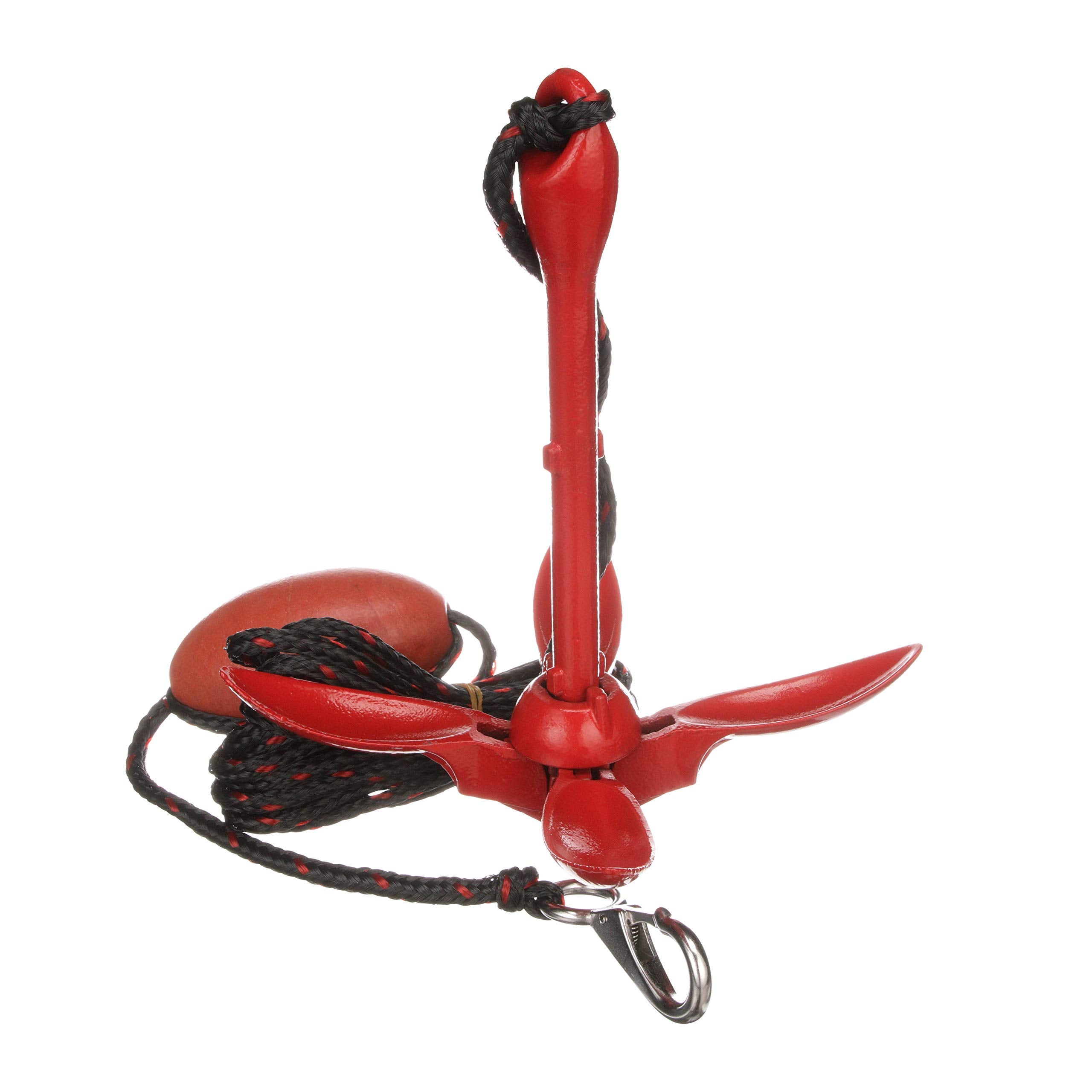 Grapnel Anchor System attwood 11969-4, 3.5-Pound Anchor, 25 Feet of Rope, Marker Buoy, Snap Hook, Nylon Storage Case, One Size