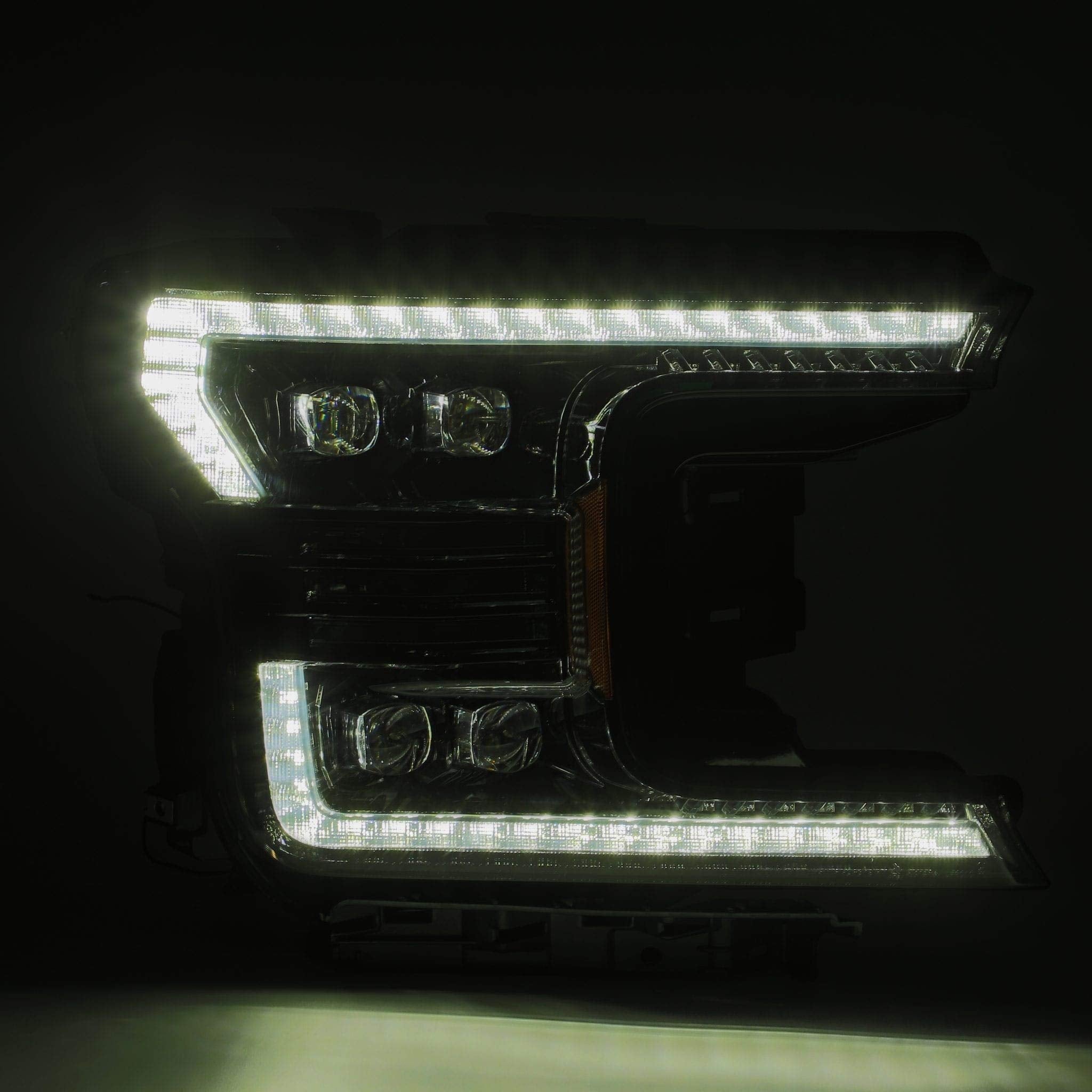 AlphaRex USA NOVA LED Proj Headlight 18-20 Ford F-150 Plank Style Alpha Blk w/Activ Light/Seq Signal/DRL